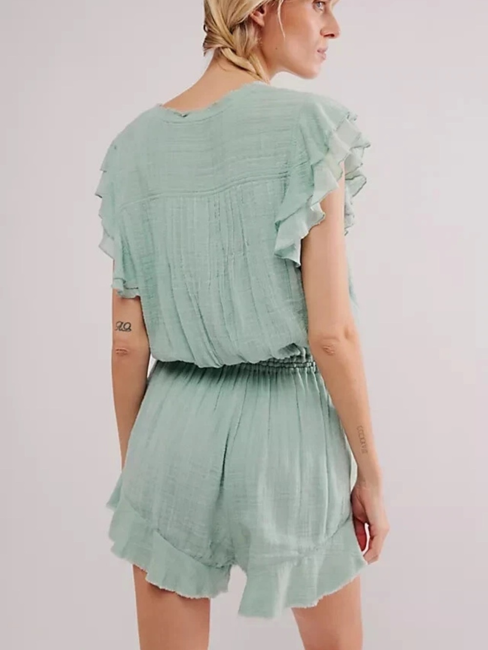 Free People One Naya Ruffle Romper/sz M - Picture 2 of 7